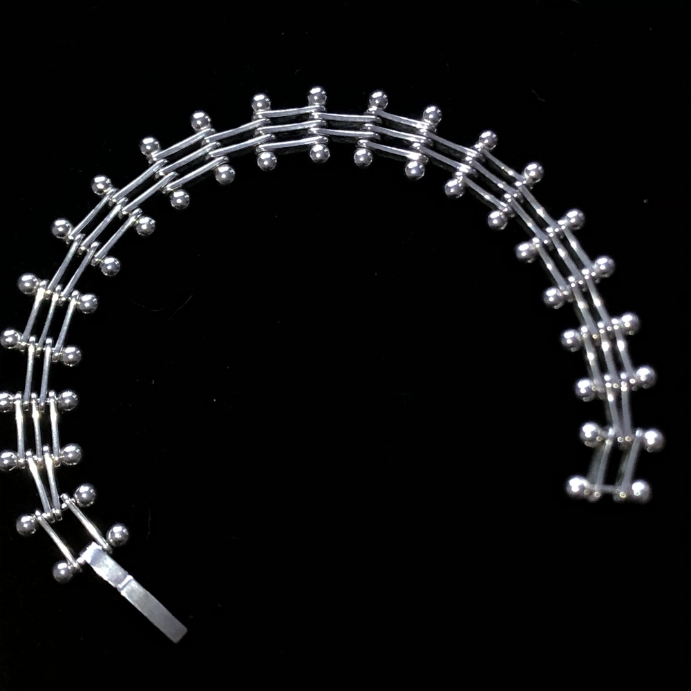 925 Sterling Ball and Pin link  Mexico Bracelet. - Picture 4 of 10